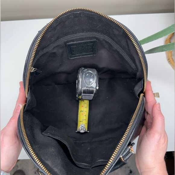 Coach Sierra Satchel Black Crossgrain Leather Dome Bag Gold Hardware Top Handle - Picture 6 of 14